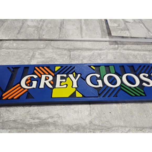 Grey Goose Vodka Rubber Bar Spill Mat Rail Runner 23.5"x3.5" Rainbow Colors - Picture 3 of 6